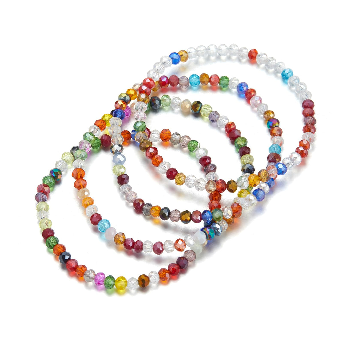 Noessla Beaded Boho Stretch Bracelet Colorful Stackable Crystal Beads Bracelets Trendy Costume Jewelry Mothers Day Gifts for Women(Colorful)