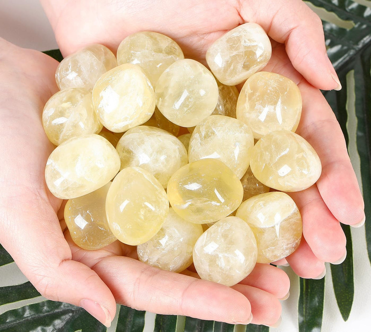 DUQGUHO Citrine Crystals Bulk Natural Irregular Polished Stones Tumbled Crystals Gemstone Rocks for Beginners Gift 200g