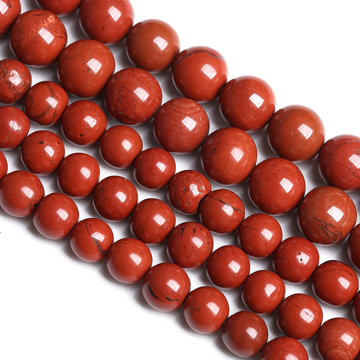 6MM 60PCS Natural Stone Chinese Red Jaspers Spacer Beads for Jewelry Making DIY Bracelet