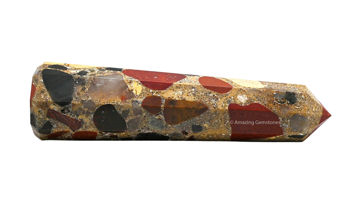 Amazing Gemstone Spotted Jasper Crystal Towers - Natural Healing Crystal Point Obelisk for Reiki Healing and Crystal Grid (3" to 4" INCH)