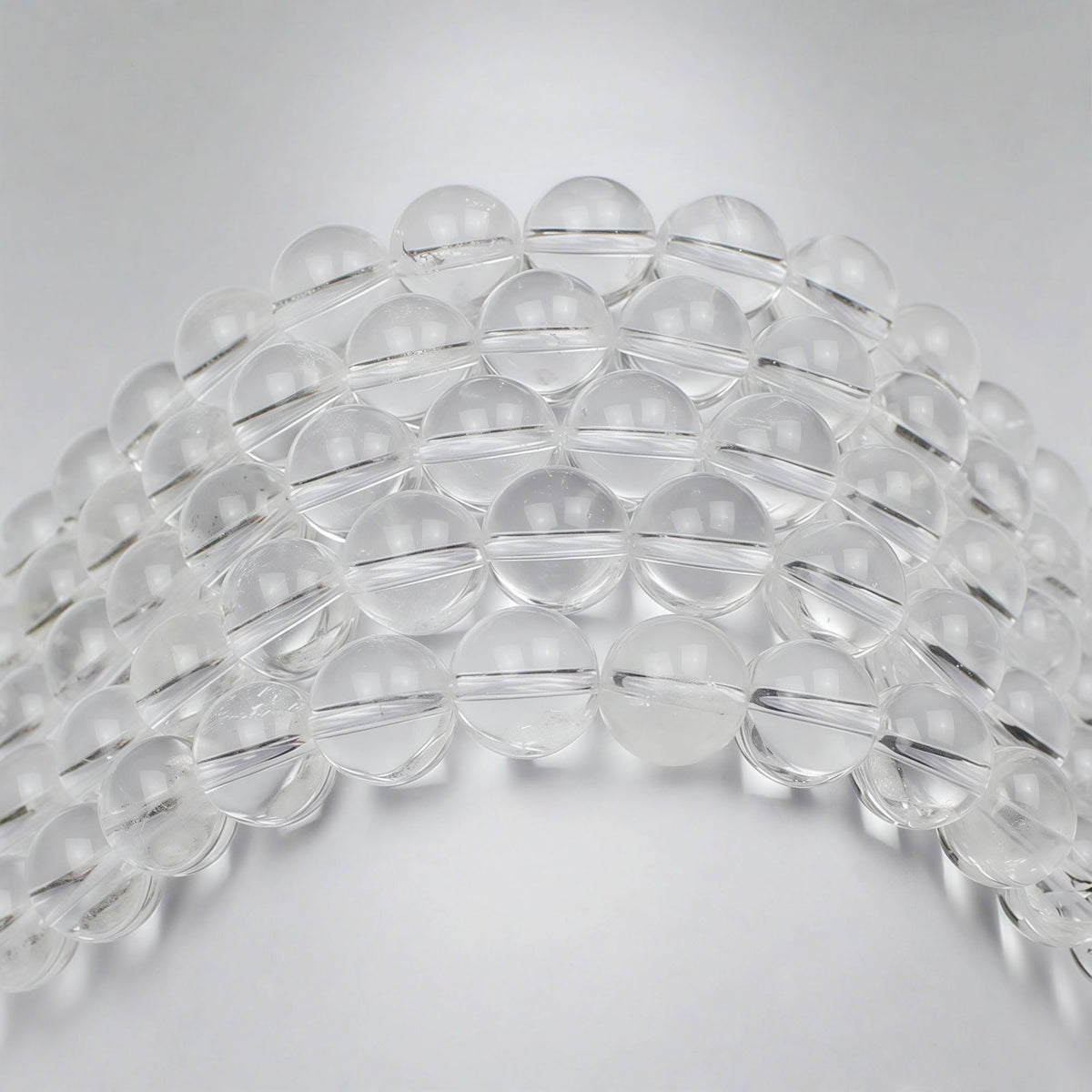 MJDCB 7A Natural White Clear Quartz Beads Gemstone for DIY Bracelet Making 15" (10mm)