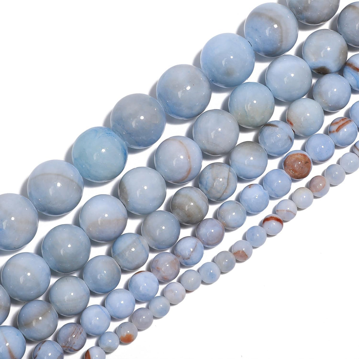 Yochus 60pcs 6mm Grayish Blue Persian Jade Energy Healing Round Bulk Gemstone Beads for Jewelry Making Bracelet Necklace Earring DIY