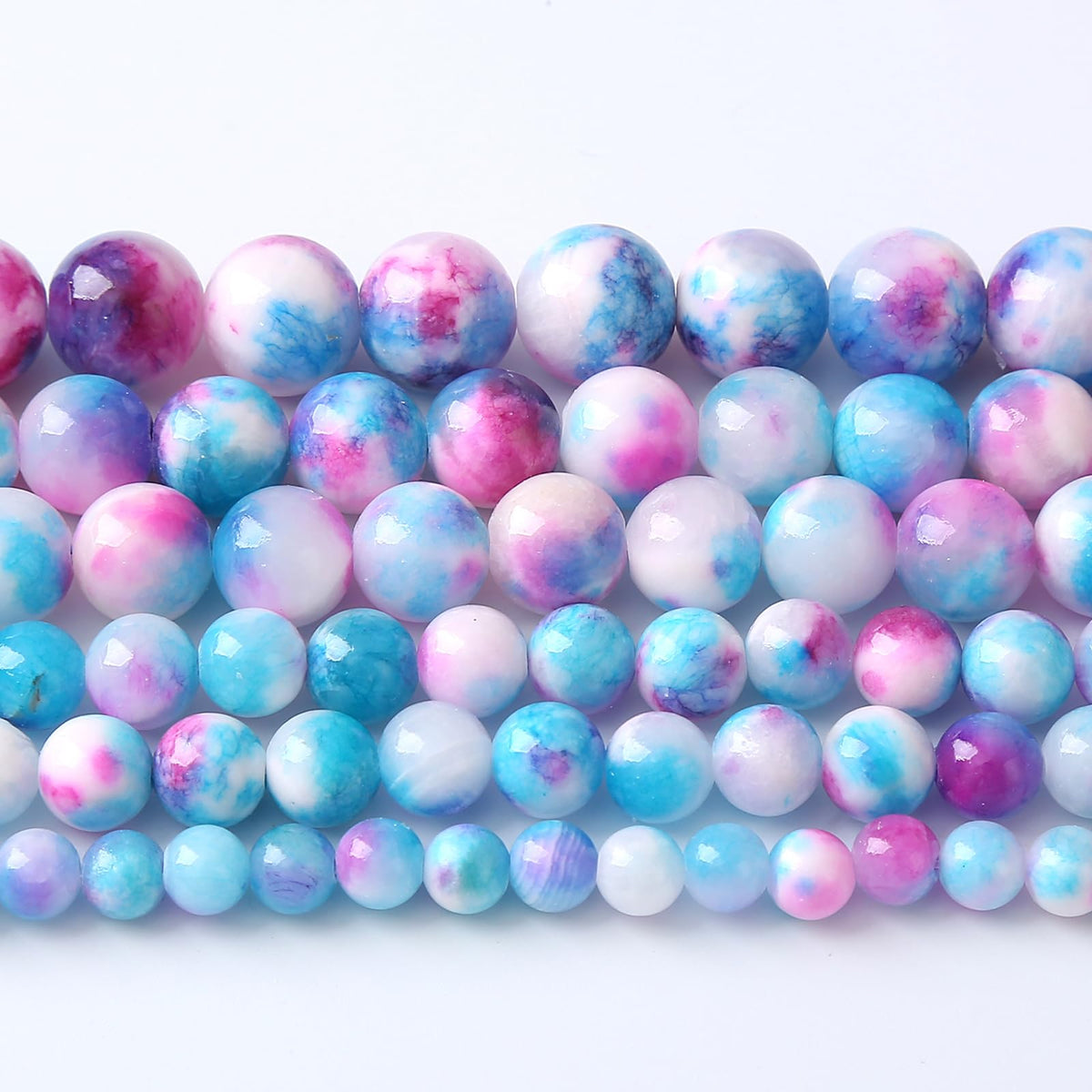 jiejinyu 8MM 46PCS Blue Rose Persian Jade Spacer Loose Beads for Jewelry Making DIY Bracelet Necklace