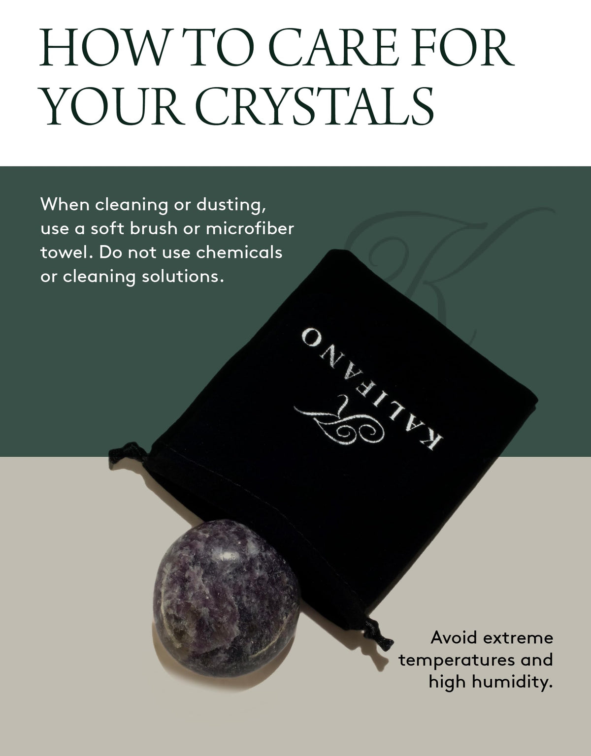 KALIFANO Lepidolite Palm Stone with Healing & Calming Effects - High Energy Reiki Worry Crystal Used for Soothing Anxiety and Stability (Information Card Included)