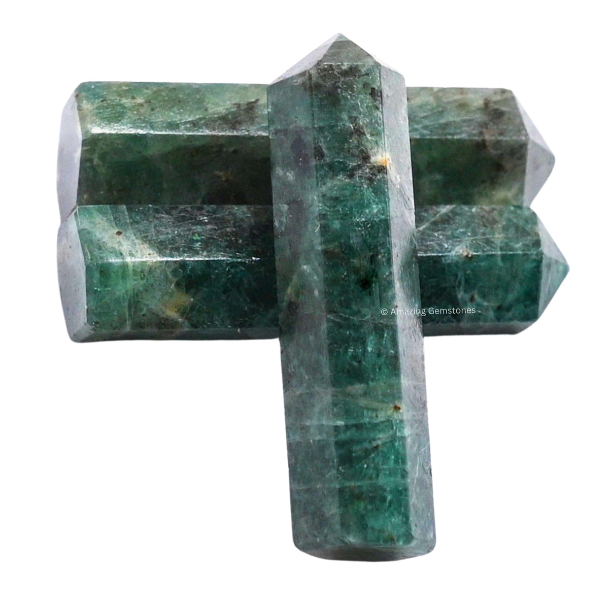 Amazing Gemstone Chrome Diopside Crystal Points Bulk Healing Crystals - Pack of 3 Single Terminated Healing Wand Point Bulk Crystals for Crafts, Crystal Grid, DIY Work - - Beginners Gift