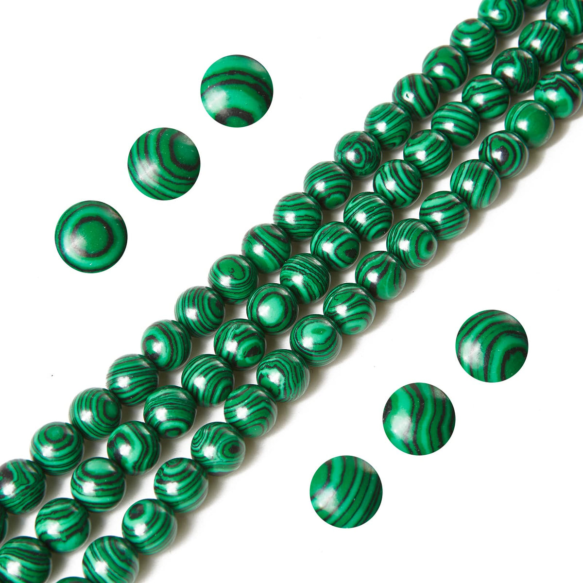 60pcs 6mm Malachite Beads Natural Gemstone Beads Round Loose Beads for Jewelry Making