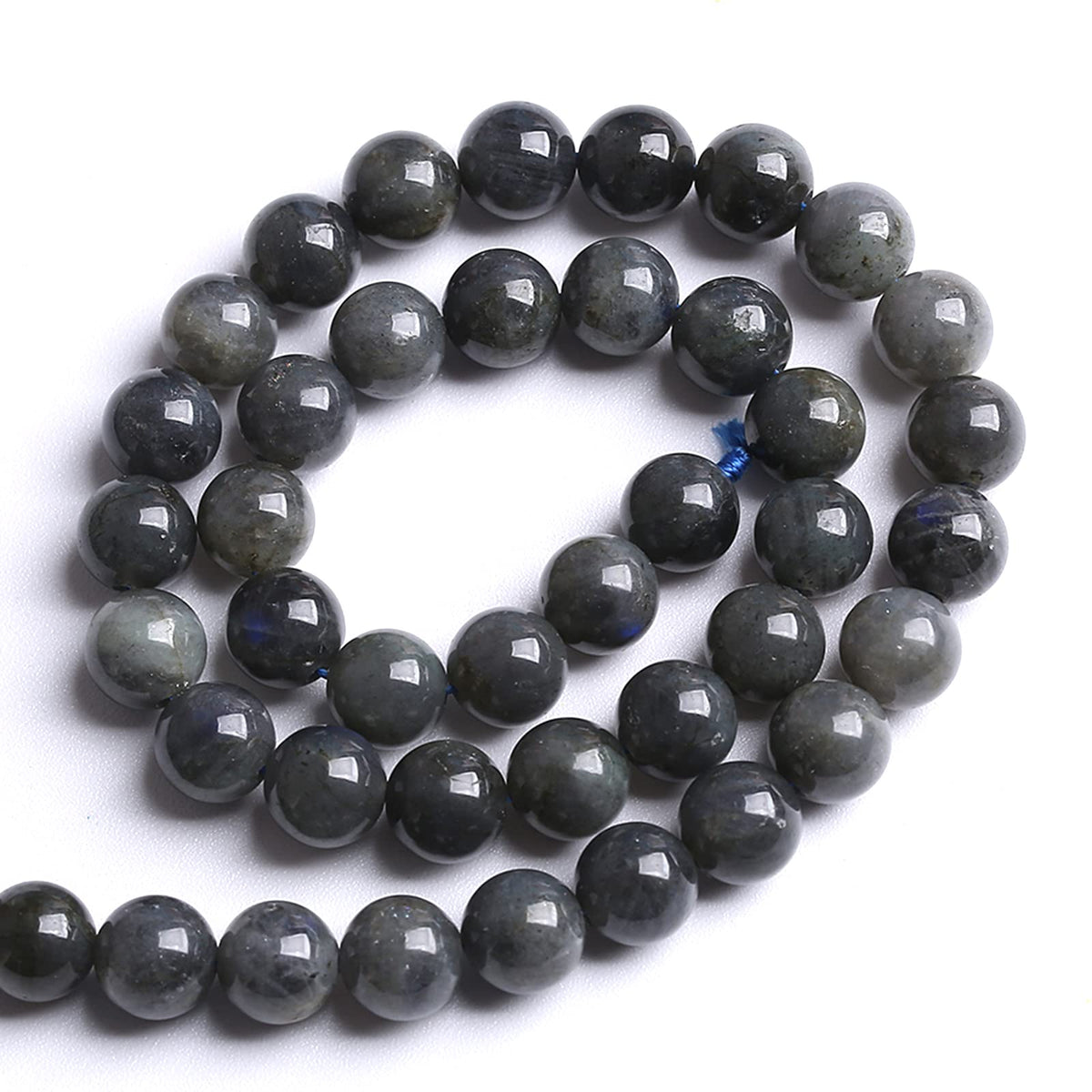 8MM 46PCS Natural Stone Black Labradorite Beads Crystal Loose Beads for Jewelry Making DIY Bracelet