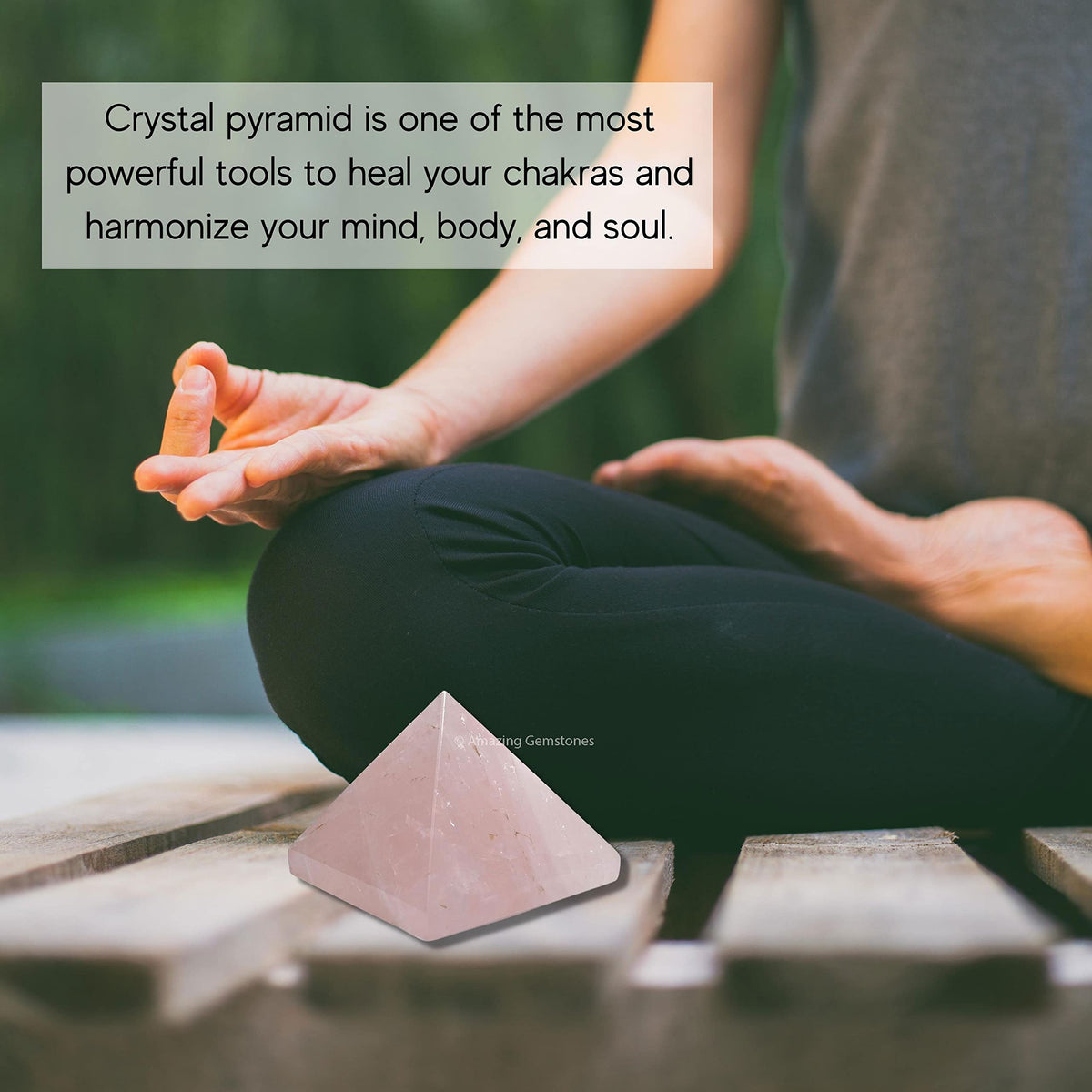 Amazing Gemstone Star Rose Quartz Pyramid Crystal Healing Stones - 2" Great Pyramid Figurine of Natural Stone Pyramid for Meditation, Reiki, Chakra Balancing and Crystal Pyramids Grid