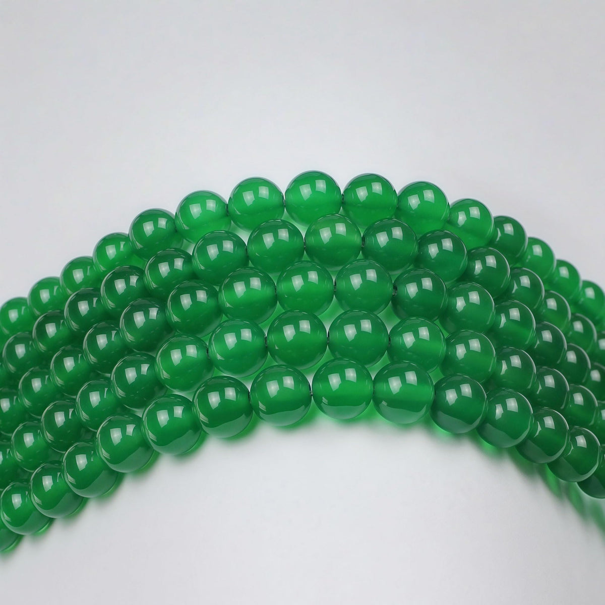 MJDCB 7A Natural Green Agate Round Stone Loose Beads for Necklace Bracelet Charms Jewelry Making 15"(10mm)