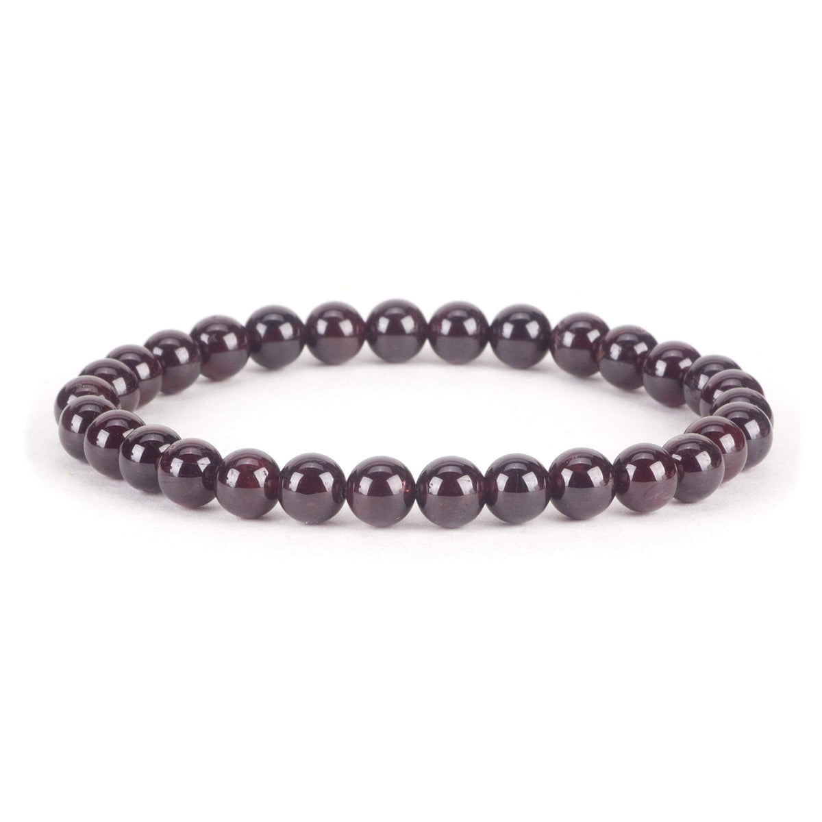 Cherry Tree Collection - Small, Medium, Large Sizes - Gemstone Beaded Bracelets For Women and Men - 6mm Round Beads (Red Garnet A Grade - Medium)