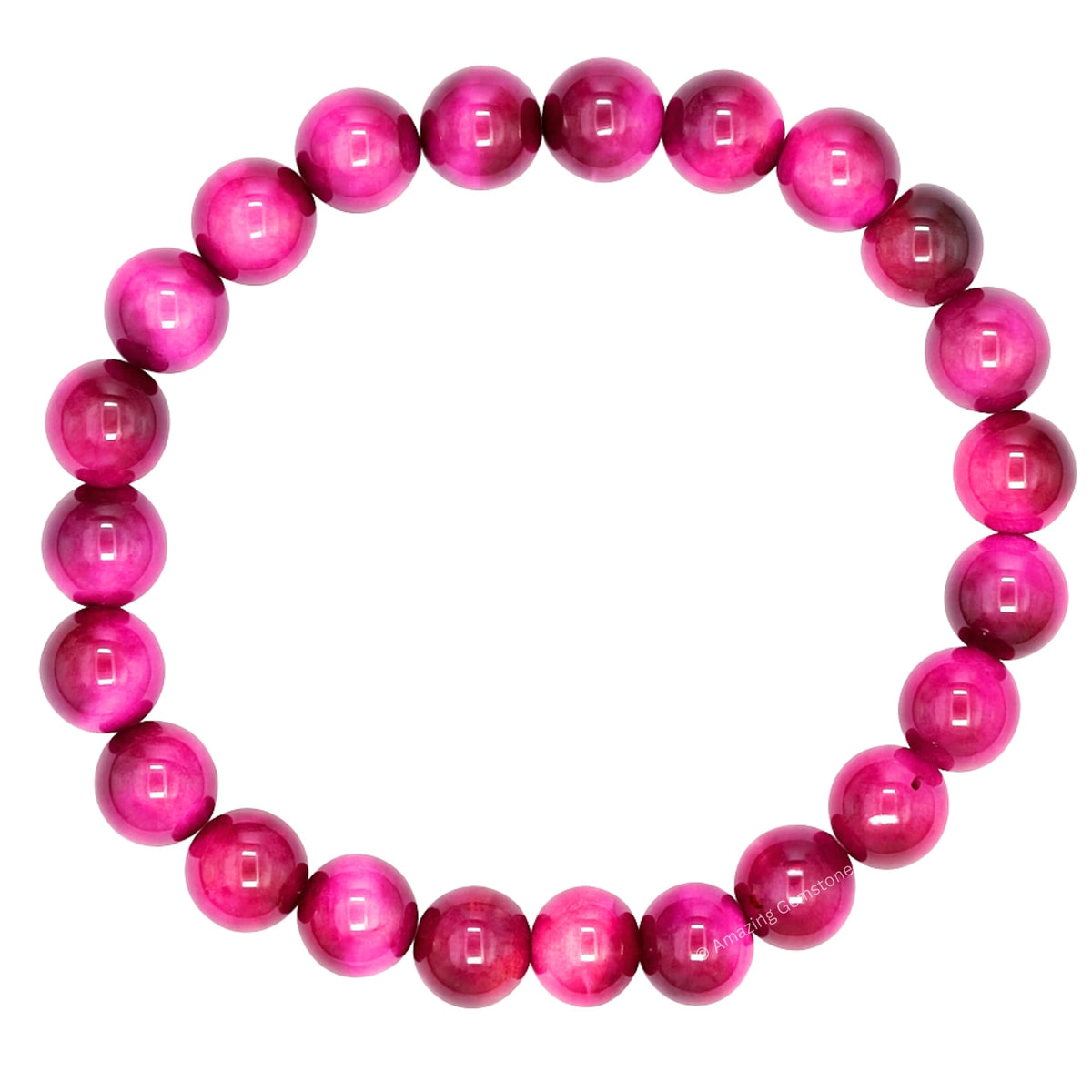 Amazing Gemstone Crystal Bracelet for Women Men's Gifts - Protection Healing Crystal Bracelet - 8mm Gemstone Beaded Stretchable Bracelet Pulseras Para Hombres Mujer Stocking Stuffers Mothers Day Gift (Pink Tiger Eye)