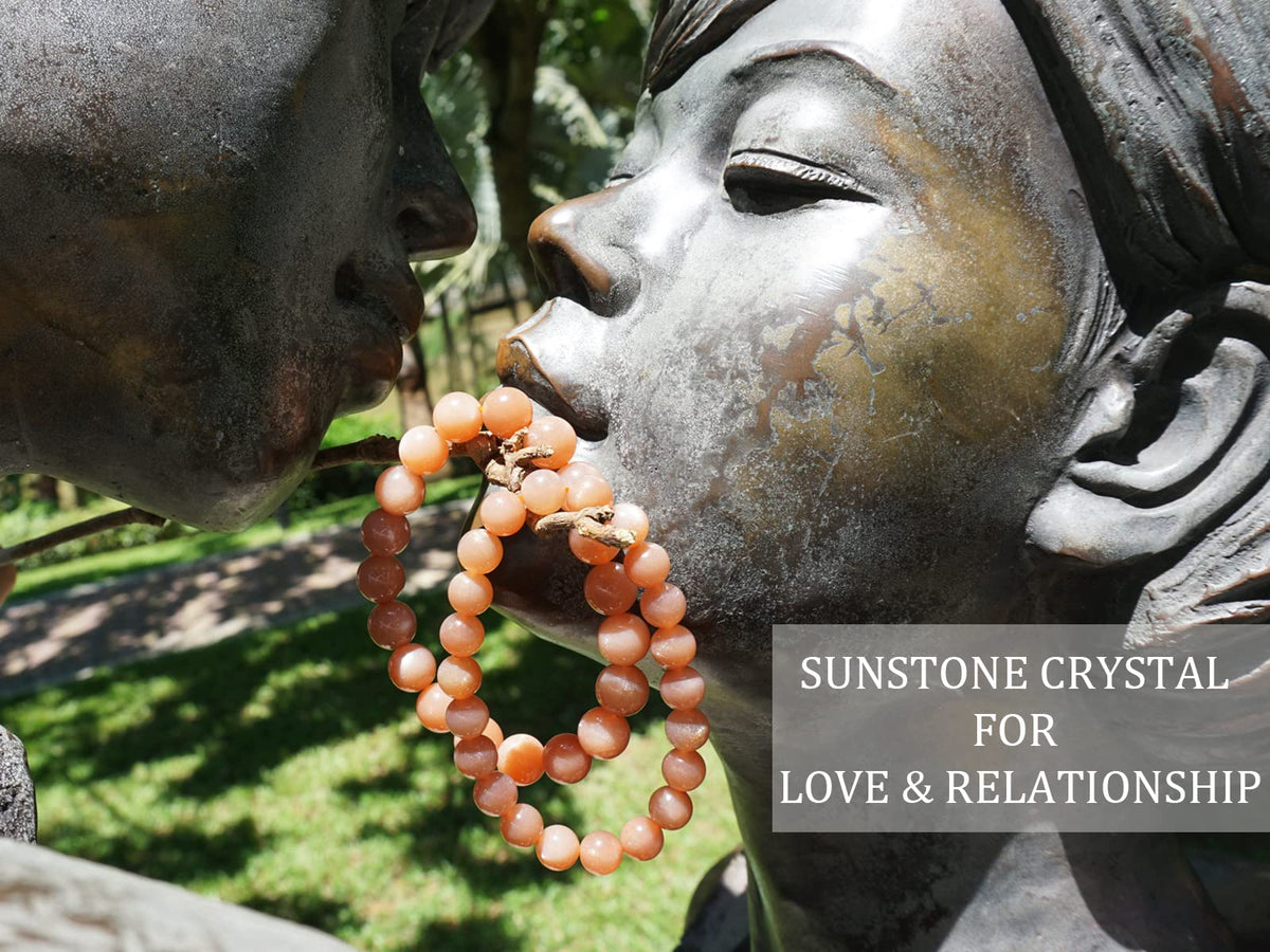 Sunstone Bracelets for Women Men: 8MM & 10MM | Natural Gemstones for Spiritual Ceremony & Ritual | Bring Wealth| Stretch Jewelry Stone of Romance Passion Drive Confidence