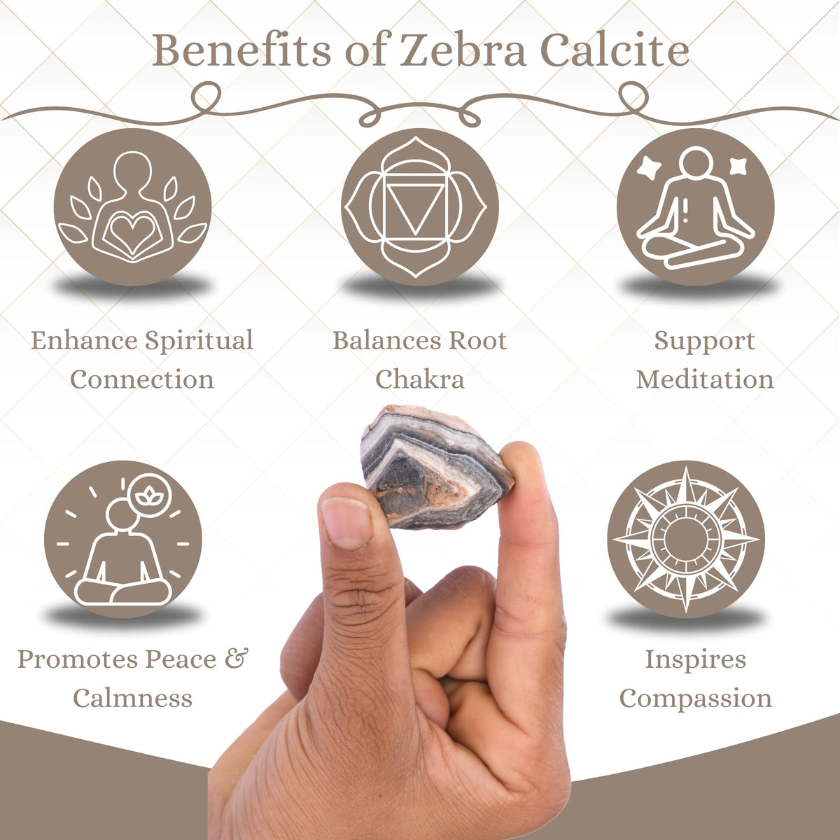 ANAYA AGATE Zebra Calcite 2 Pcs Raw Crystals Rough Gemstones w/Authenticity Card, Velvet Pouch - Large 1.25–2.0" Raw Stones for Tumbling, Cabbing, Polishing, Cutting Natural Healing Crystals for Home Decor, DIY Stones