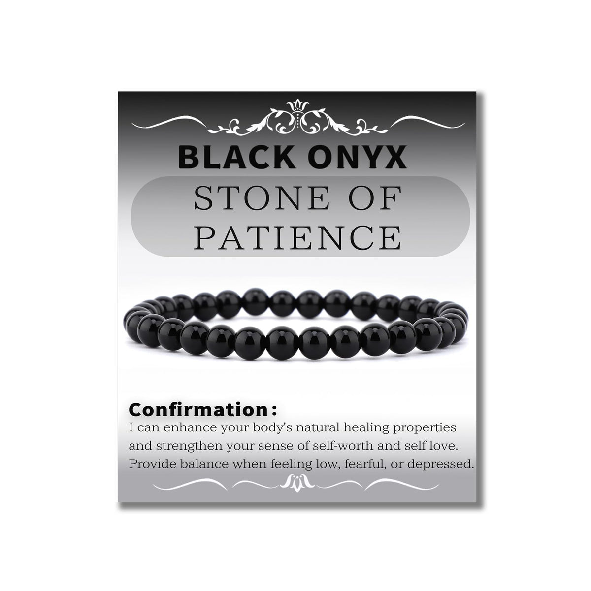 Bymitel 4mm Black Onyx - Handmade Reiki Gemstone Stretch Bracelet, Natural Beauty & Spiritual Essence, Crystal Healing for Unisex Adults
