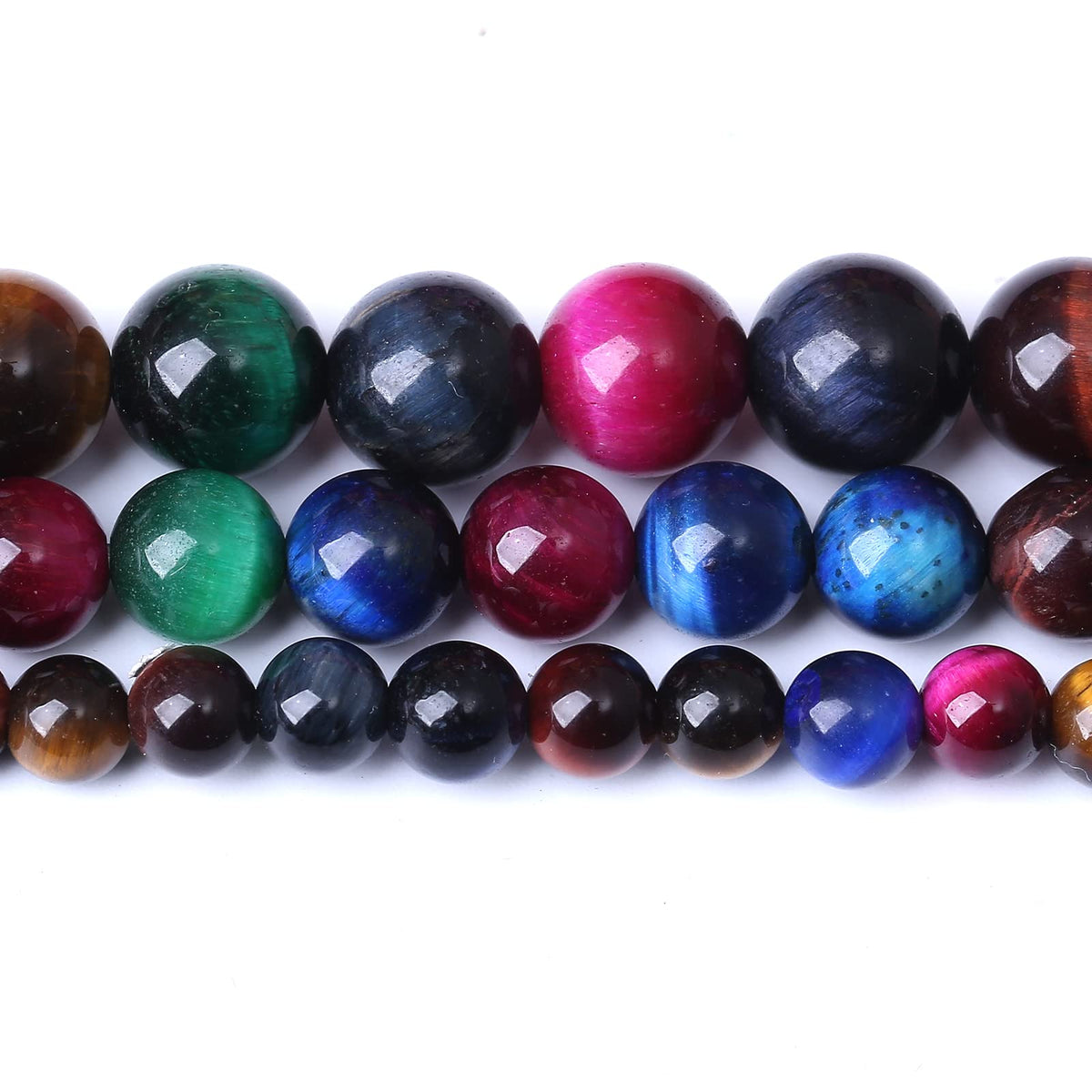 90PCS 4MM AAA Colorful Tiger Eye Stone Beads Natural Gemstone Bead Crystal Healing Energy Jewelry Making DIY 15 inches