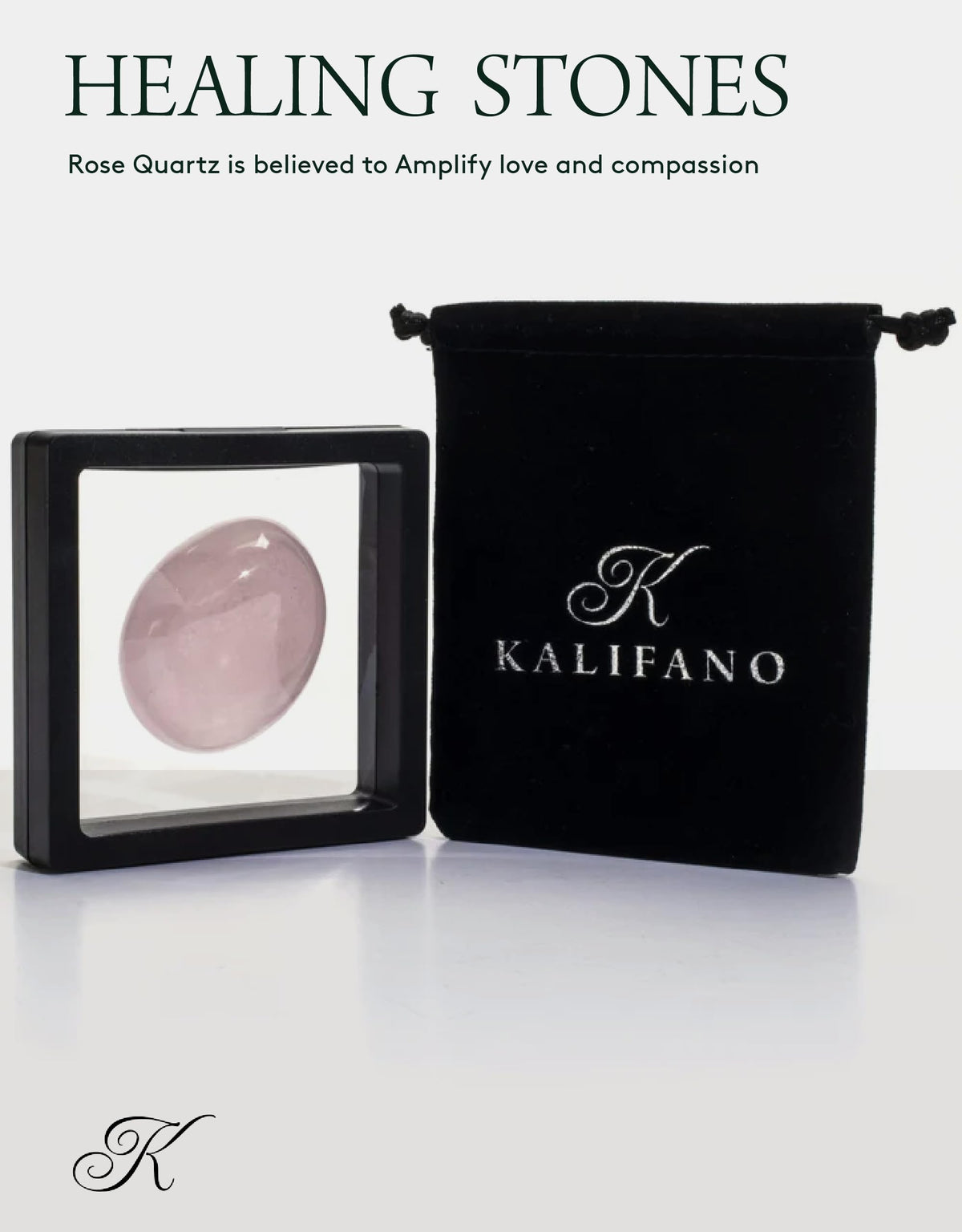 KALIFANO Rose Quartz Palm Stone with Healing & Calming Effects - AAA Grade High Energy Cuarzo Rosa with Information Card - Reiki Worry Crystal Used for Friendship and Love (Family Owned and Operated)