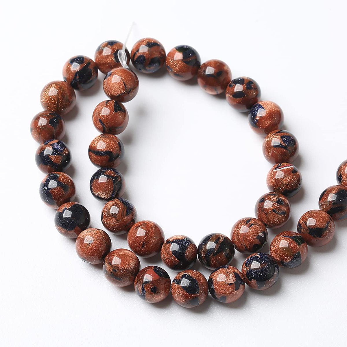60pcs 6mm Starry Bicolor Sandstone Beads Natural Round Loose Spacer Beads for Jewelry Making DIY Bracelets Crystal Energy Healing Power Stone (6mm, Bicolor Sandstone Beads)