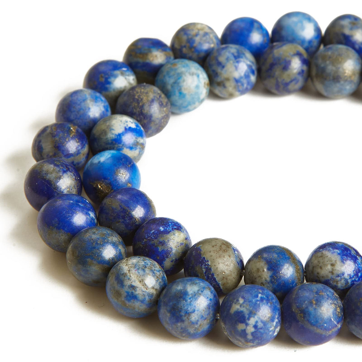 60pcs 6mm Natural Lapis Lazuli Beads Gemstone Beads Round Loose Beads for Jewelry Making