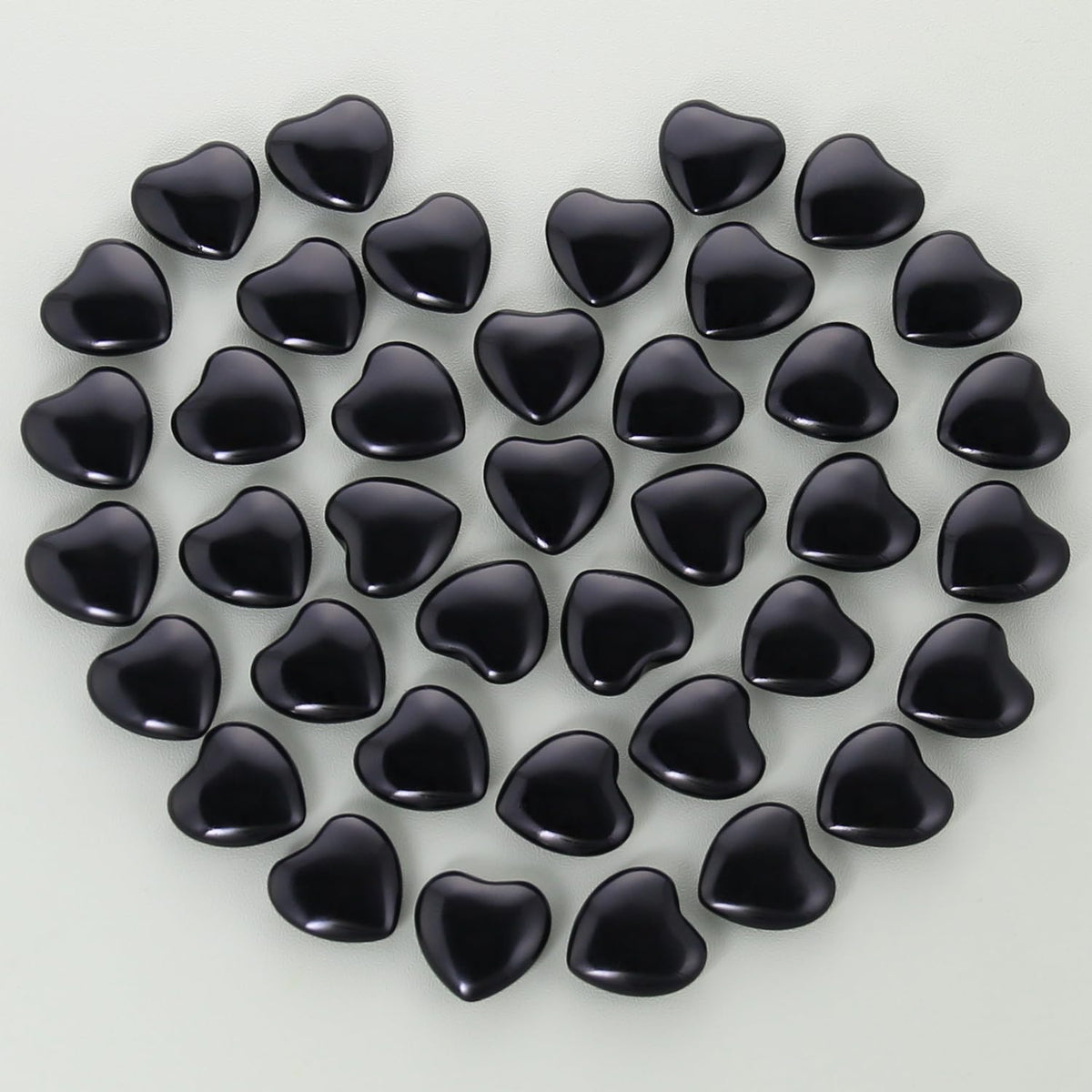 Namzi 20 Packs of Tumbled Polished Natural Black Obsidian Crystals Heart Stones, Crystals and Healing Stones Quartz Bulk for Wicca, Reiki, Healing Energy, Chakra Stones, Witchcraft Supplies