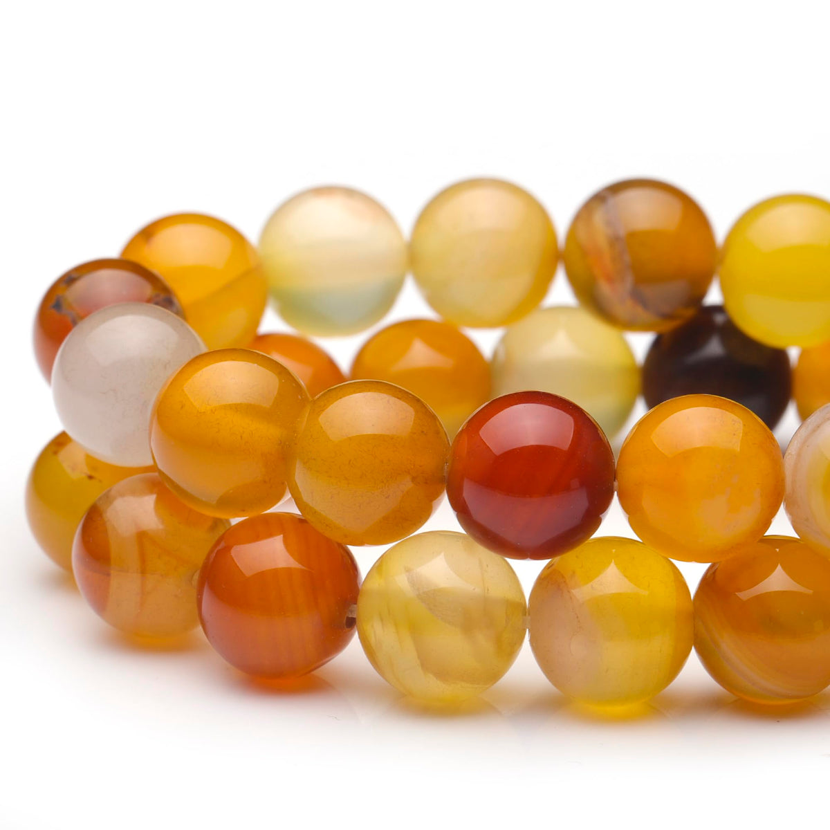 Youngbling Natural Gemstone Beads for Jewelry Making,6mm Amber Agate Polished Round Smooth Stone,Genuine Real Stone Red Beads for Bracelet Necklace 15 Inch(Amber Agate,6mm)