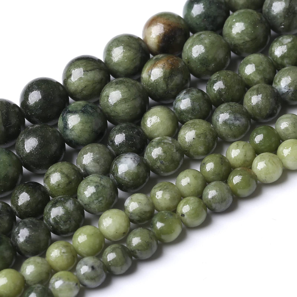 32PCS 12MM Natural Southern Jade Beads Round Loose Stone Beads for Jewelry Making DIY Energy Stone Healing Power Bracelet 15"