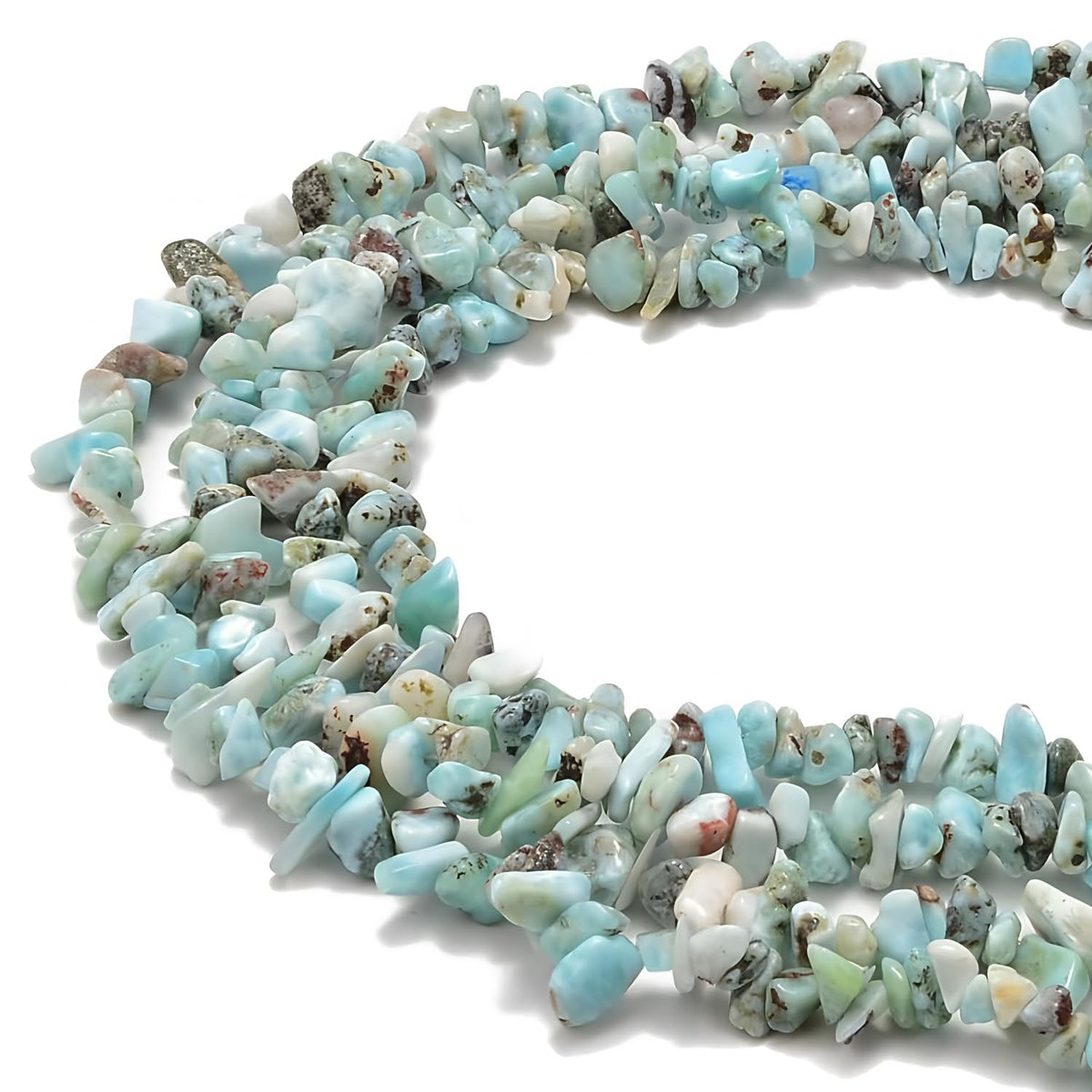 HAAMIIQII 5-8mm Natural Larimar Chips Beads Irregular Freeform Chip Loose Gemstone Beads Semi Precious Stone for Jewelry Making Strand 30 Inch