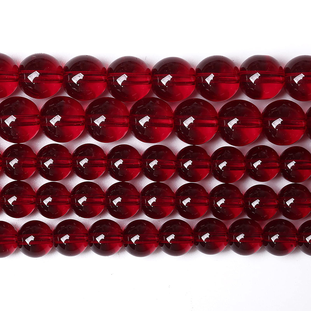 8MM 45PCS Garnet Red Glass Crystal Spacer Loose Beads for Jewelry Making DIY Bracelet 15 Inches 1 Strand