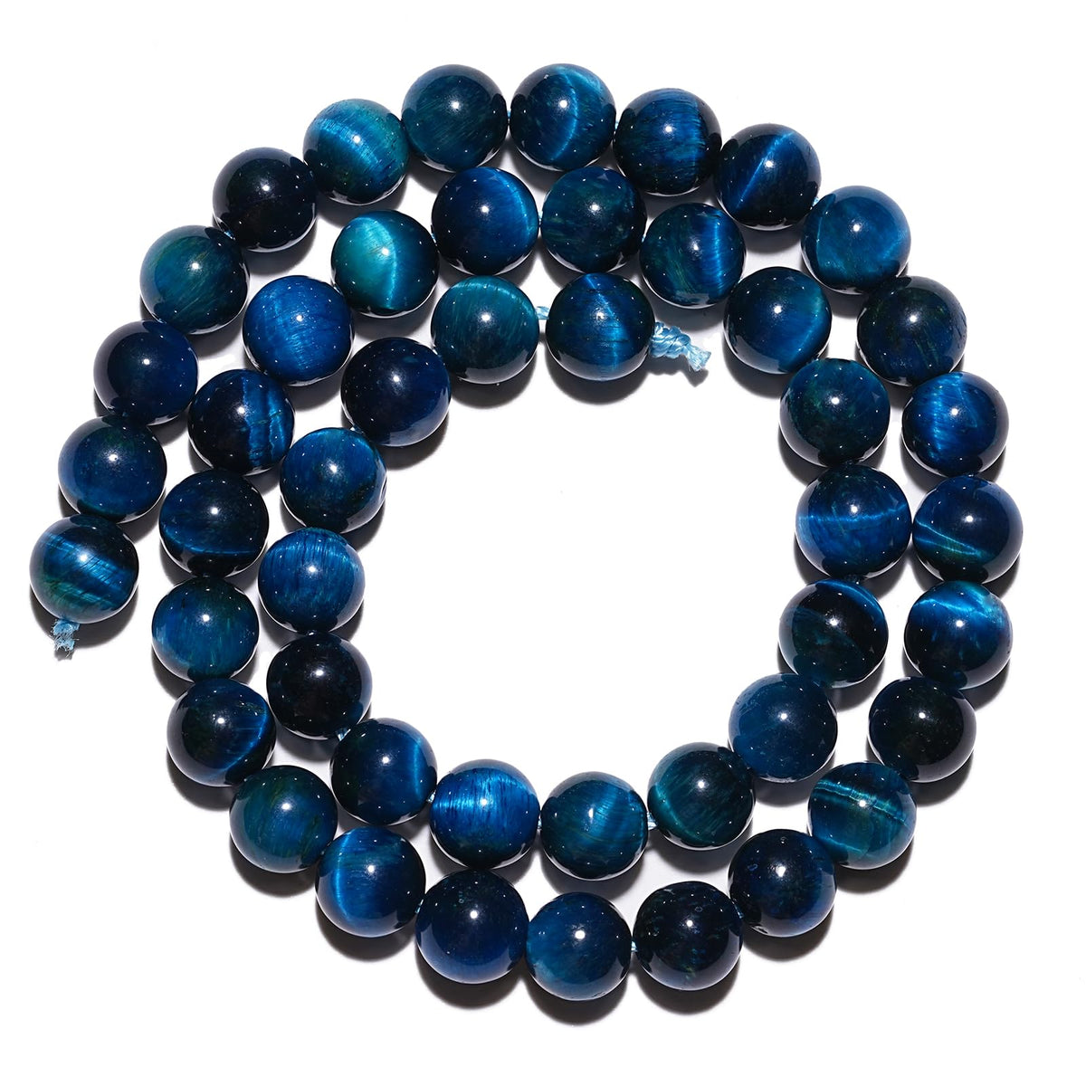 8mm Natural Blue Tiger Eye Gemstone Beads Polished Round Smooth Stone Beads for Bracelets Jewelry Making