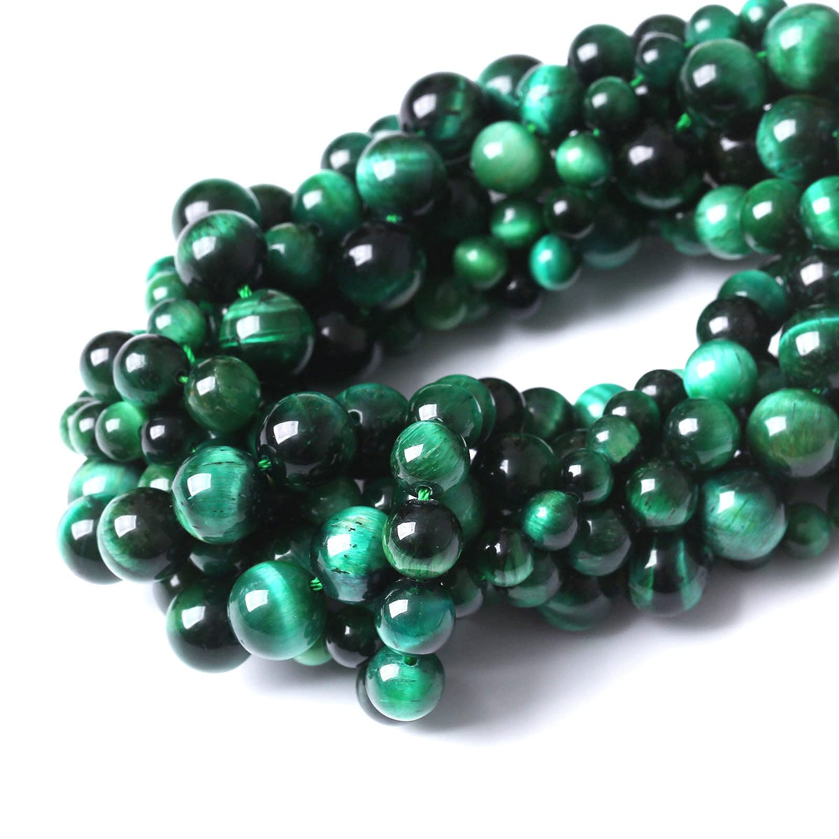 32PCS 12MM AAA Green Tiger Eye Stone Beads Natural Gemstone Bead Crystal Healing Energy Jewelry Making DIY 15 inches