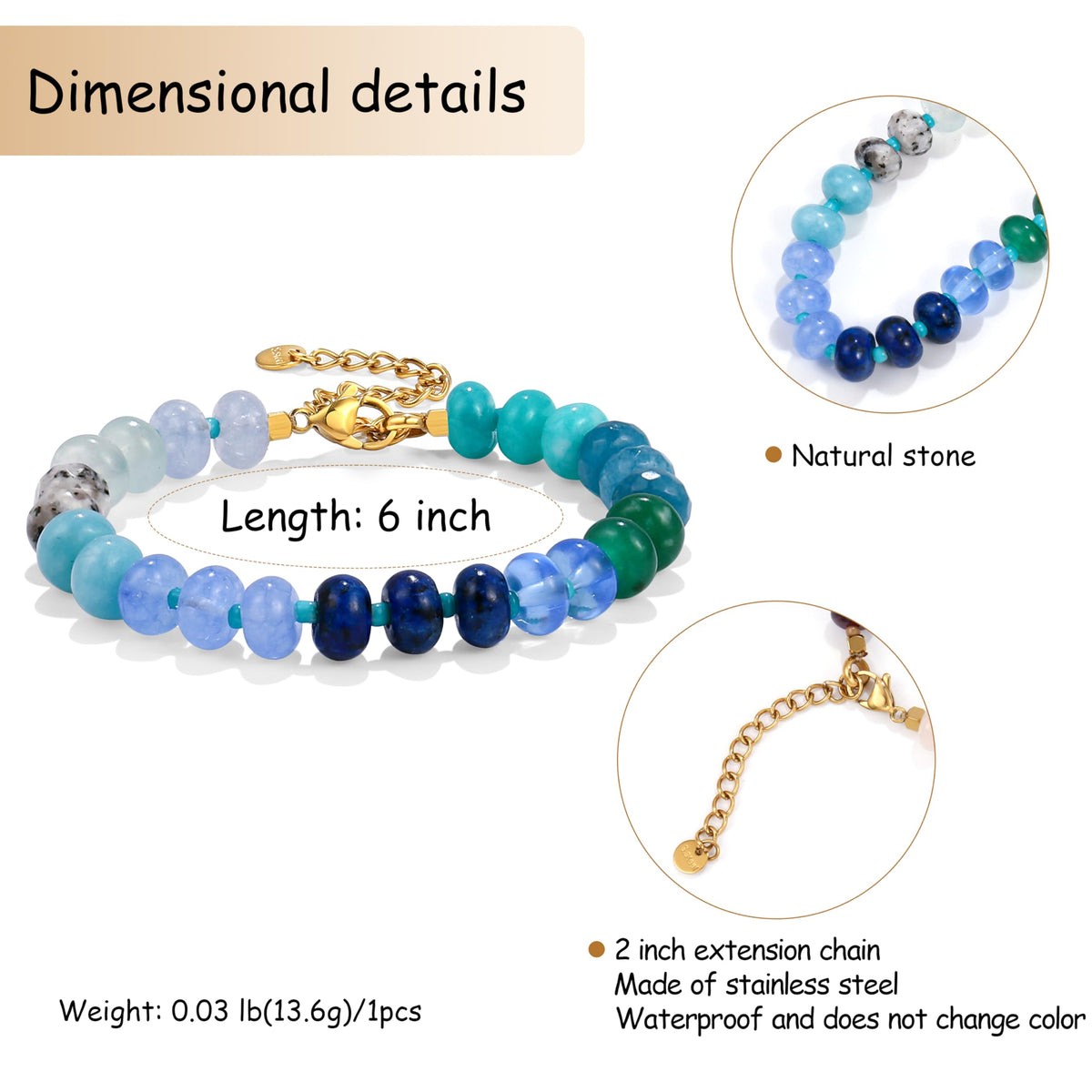 Badu Gemstone Beaded Bracelet for Women Colorful Natural Stone Freshwater Pearl Surfer Beach Rainbow Bracelet Jewelry Gift
