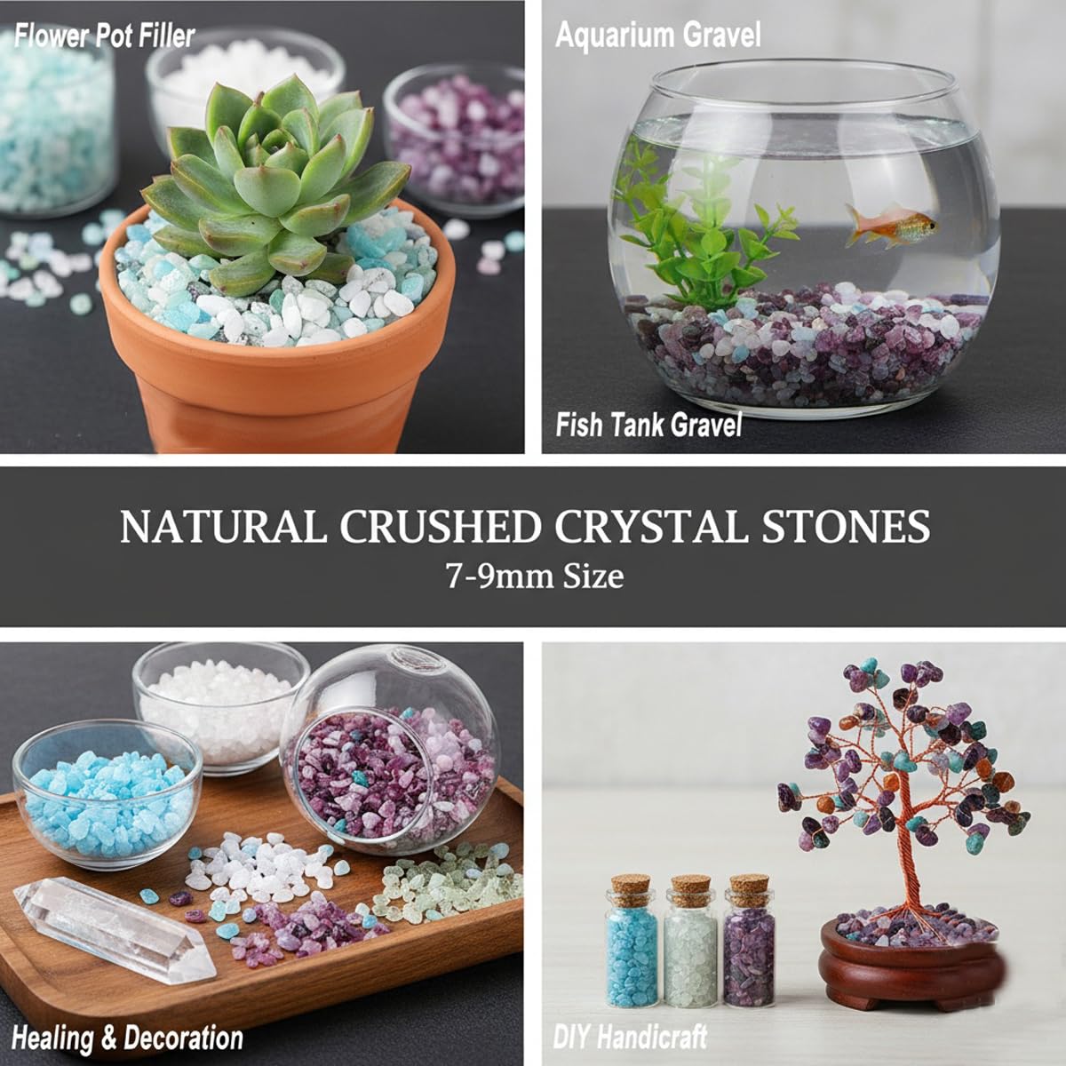 Erliway 100g Natural Black Tourmaline Tumbled Chips Stones,7-9mm Polished Healing Crystal Chips, Irregular Shaped Healing Crushed Crystal Stone, Healing Reiki Crystal Jewelry Making Home Decor