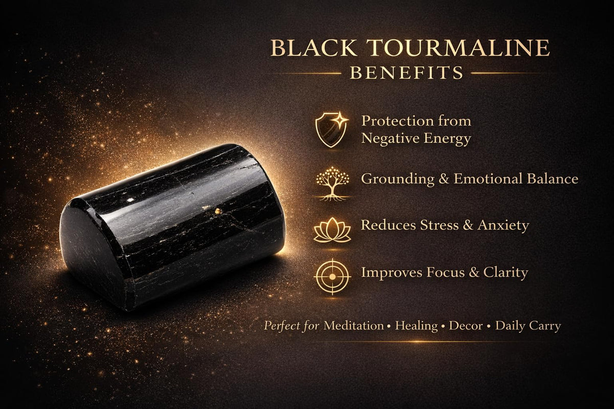 Healing Crystal Stones, 1.25-2.0" Large Reiki Healing Gemstones Natural Tumbled Polished Stones for Energy Witchcraft Therapy Meditation Black Tourmaline