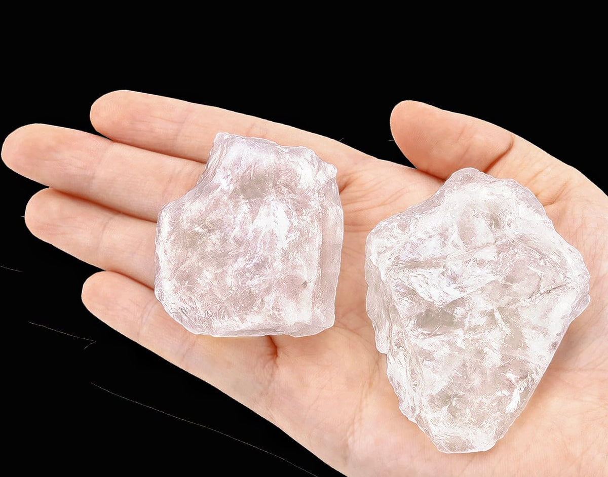 NUKAYAI 2Pcs Clear Quartz 1.8-2.2" Large Raw Crystals Natural Healing Stones Rough Rocks Clear Quartz Crystal for Polishing Wicca Reiki Decoration Tumbling DIY Wire Wrapping Rock Gifts