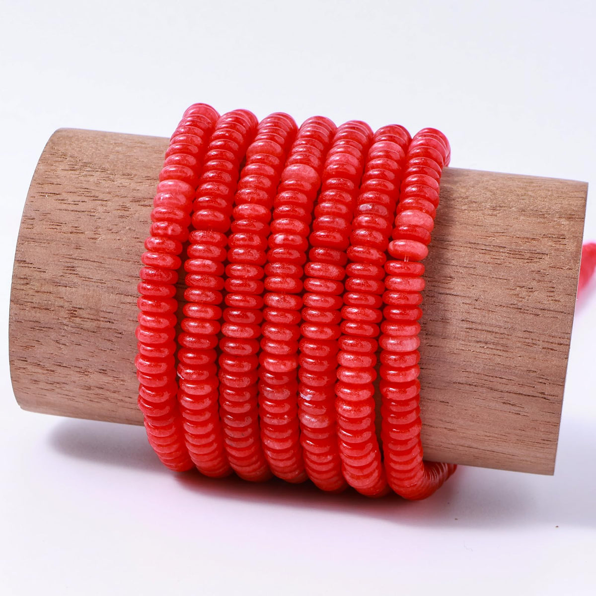 Natural Red Agate Disk Stone Spacer Beads 6x2mm 38cm/str Flat Rondelle Loose Semi Gemstone Caps for Making Bracelets Necklace