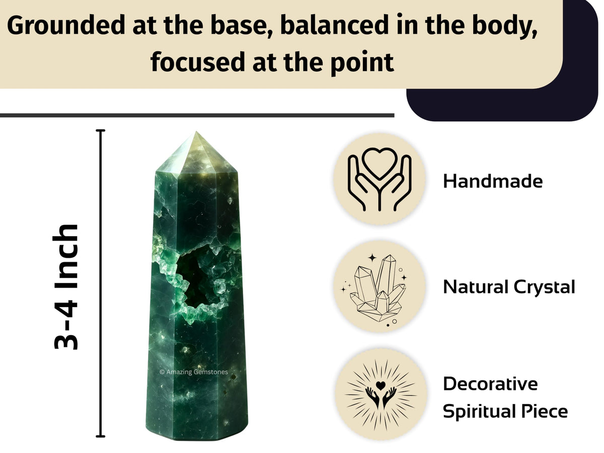 Amazing Gemstone Ocean Jasper Crystal Towers ~ Natural Healing Crystal Point Obelisk for Reiki Healing and Crystal Grid (3" to 4" INCH)