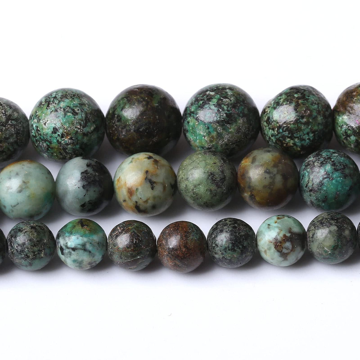 African Turquoises Stone Natural Stone Beads Gems Round Loose Beads Jewelry Making DIY Bracelet Necklace Accessory 1 Strand 32PCS 12MM 15"