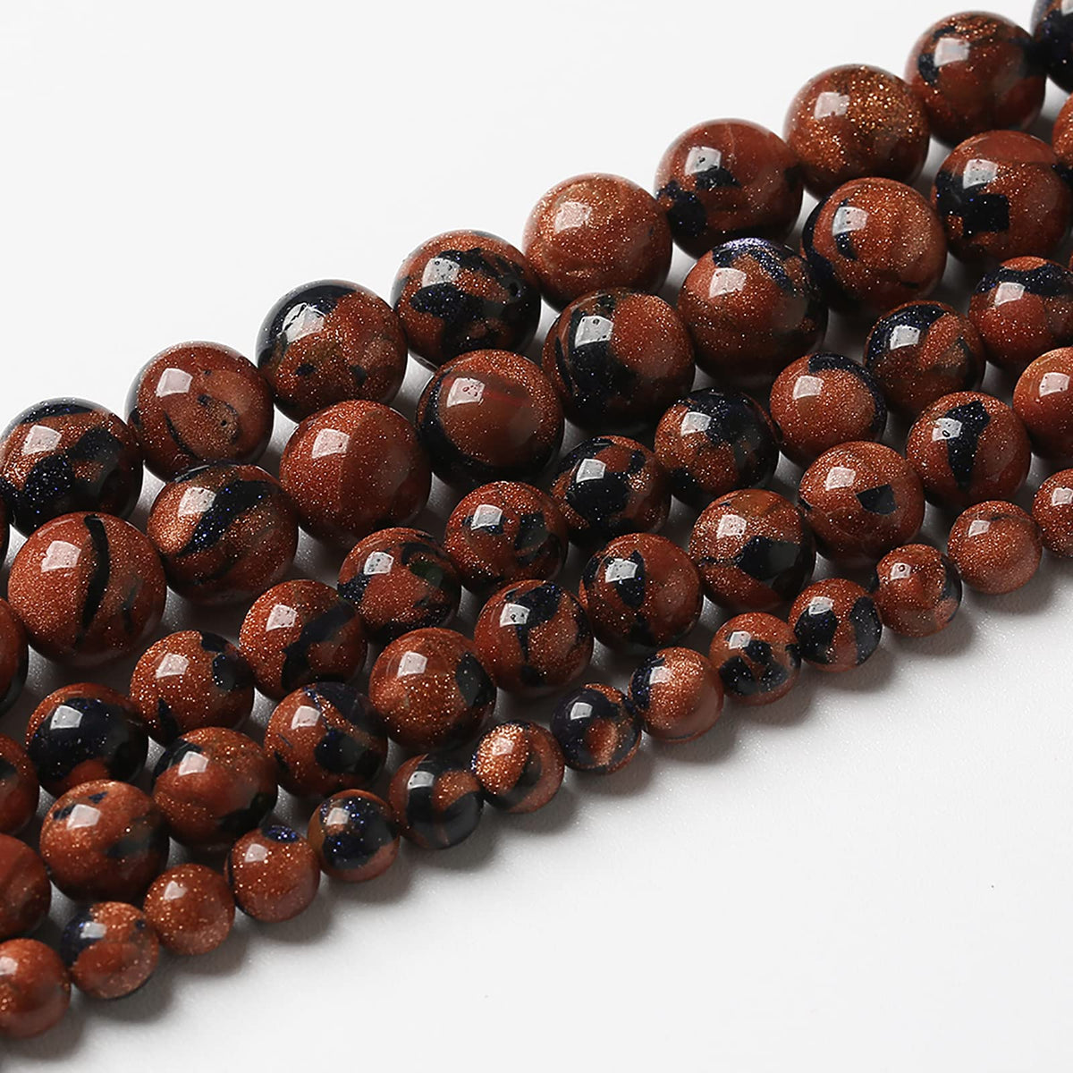 60pcs 6mm Starry Bicolor Sandstone Beads Natural Round Loose Spacer Beads for Jewelry Making DIY Bracelets Crystal Energy Healing Power Stone (6mm, Bicolor Sandstone Beads)