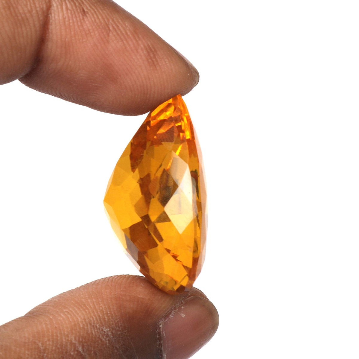 REAL-GEMS Loose Gemstones For Jewelry Making 98.00 Carat Yellow Citrine Trillion Shaped Loose Gemstone