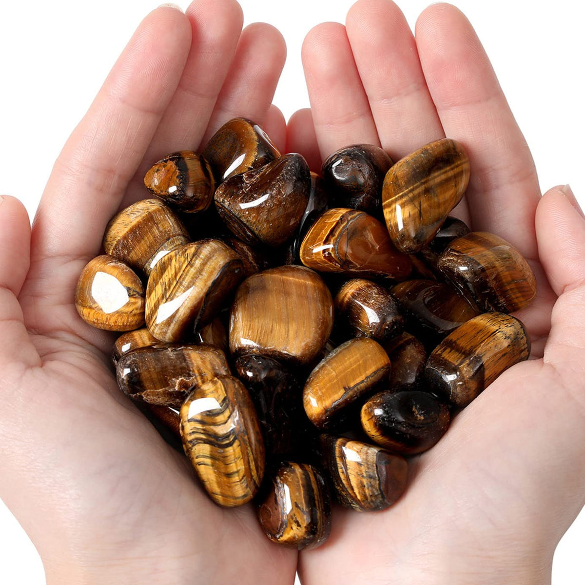 MAIBAOTA Tiger Eye Stones Natural Polished Tumbled Crystals Stones Rocks Energy Balance Crystal Gemstones Vase Filler Decorative Crystals