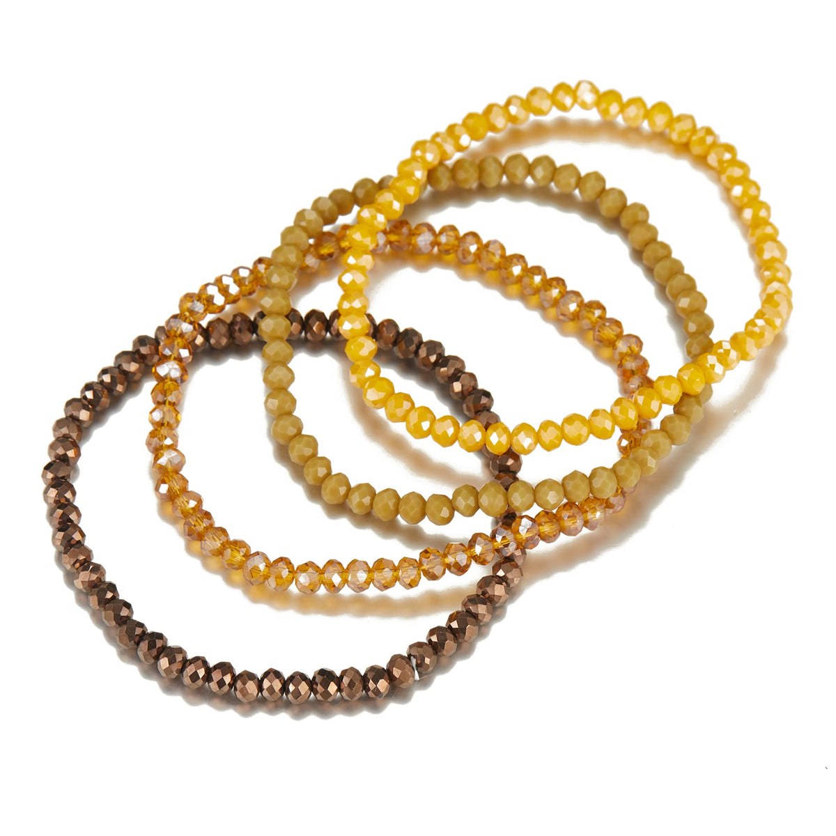 Noessla Beaded Boho Stretch Bracelet Colorful Stackable Crystal Beads Bracelets Trendy Costume Jewelry Mothers Day Gifts for Women(Yellow)
