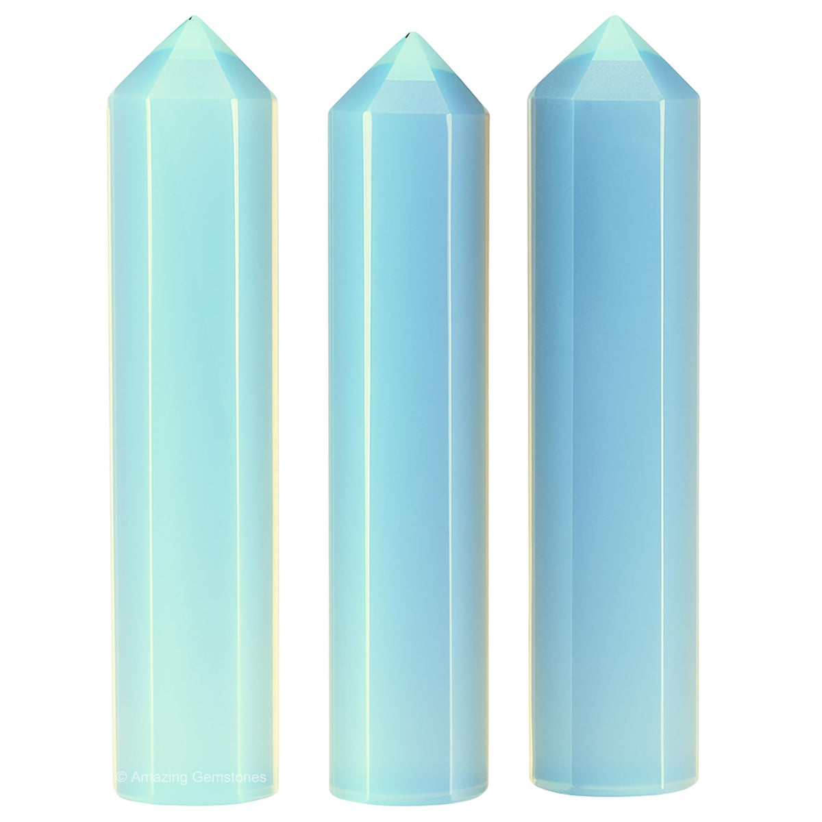 Amazing Gemstone Opalite Crystal Points Bulk Healing Crystals and Stones - Pack of 3 Single Terminated Healing Wand Point Bulk Crystals for Crafts, Crystal Grid, DIY Work - Premium Crystals