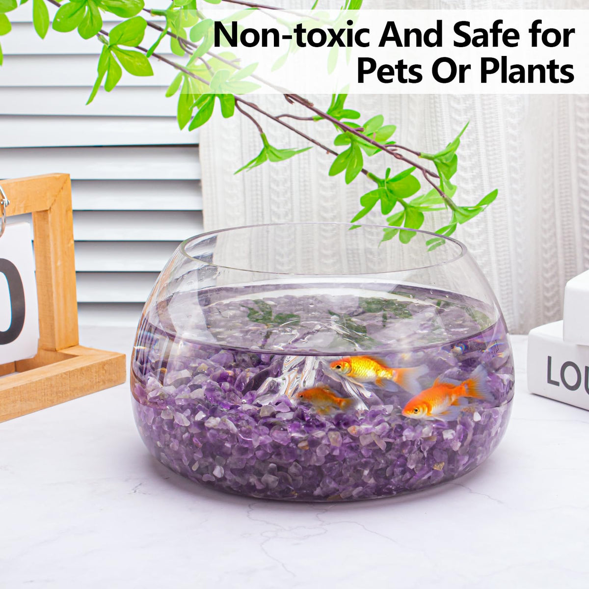 EZEELAI 0.5 Lb/230g Amethyst Quartz Crystal Chips Bulk, Purple Crushed Stones Natural Gemstones Healing Reiki Crystals Mini Quartz Vase Filler Aquarium Gravel Rocks, 5-7mm