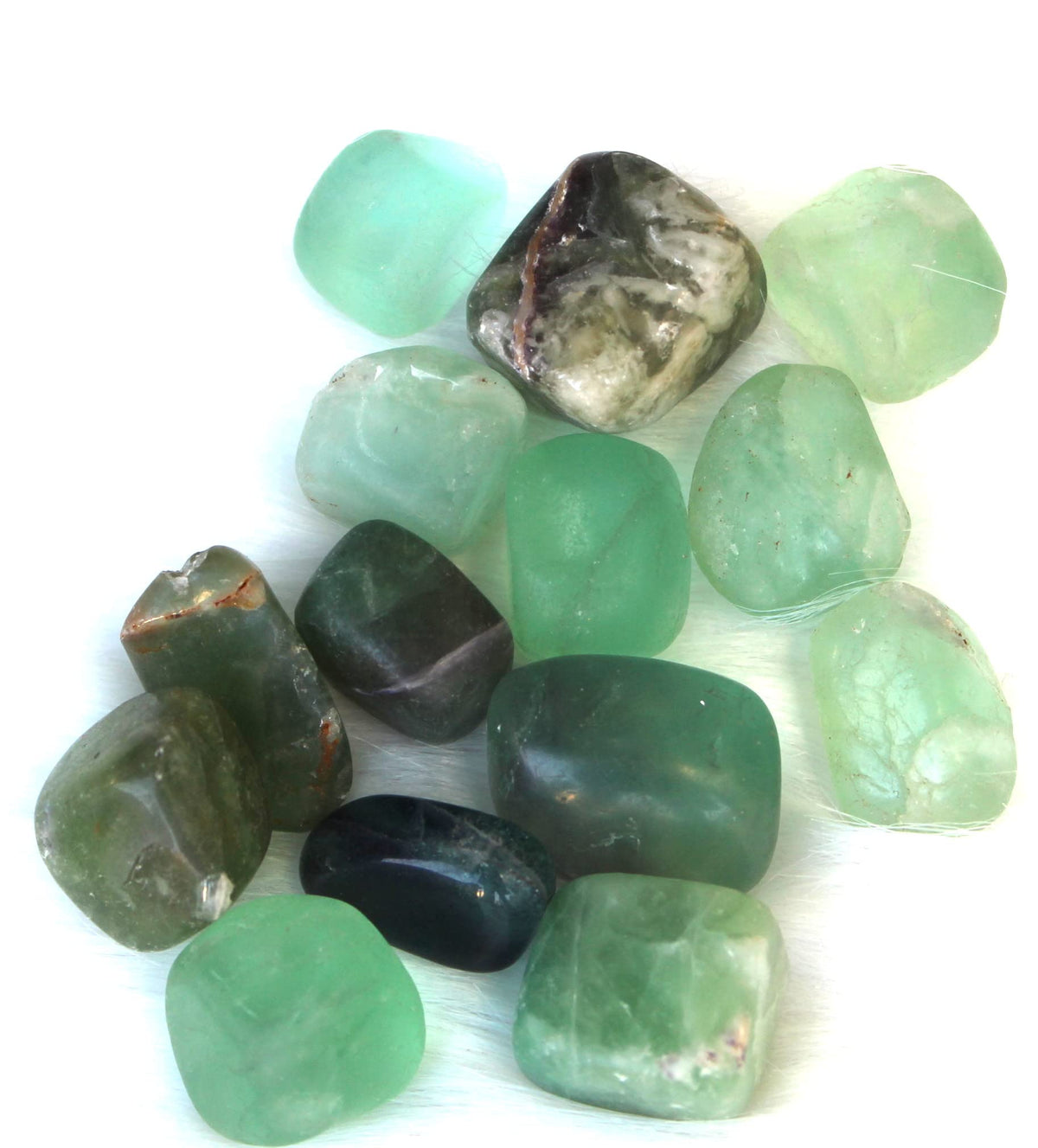 Jet Green Fluorite Tumbled Stone 100gm – Natural Healing Crystal for Focus, Clarity, Study Energy, Aura Cleansing & Positive Vibes – Polished Fluorite Pebbles for Home & Meditation