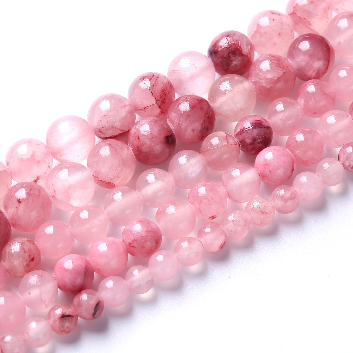 86pcs 4mm Natural Rose Pink Persian Jade Gemstone Round Loose Spacer Beads for Jewelry Making Healing Energy Stone Beads DIY Bracelets Necklaces 15"