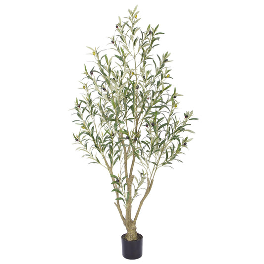 Nafresh 5ft Tall Faux Olive Tree，60in Realistic Potted Silk Artificial Olive Tree for Indoor Outdoor Living Room Bedroom Office Home Decor
