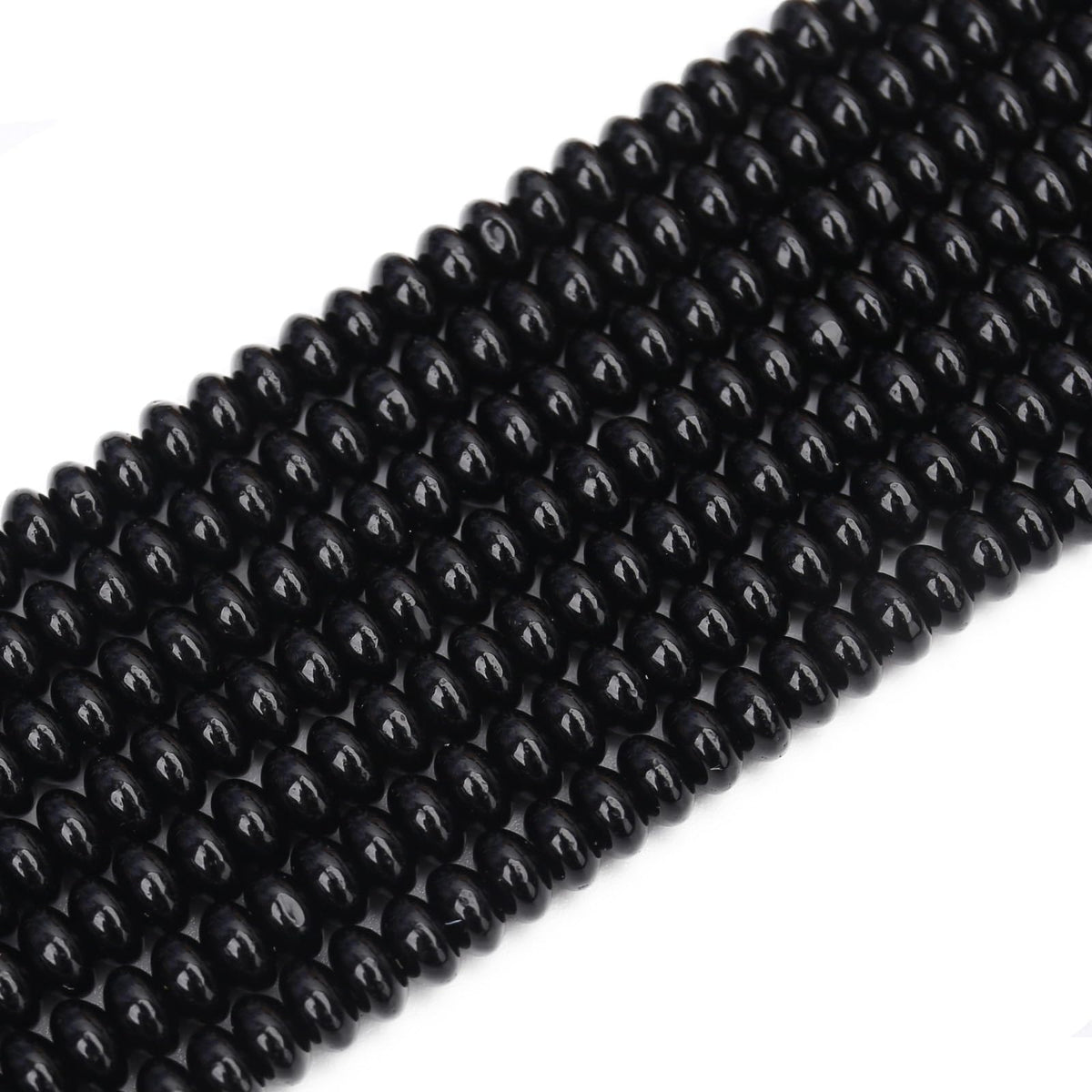BONNY BOXX 1 Strand (150PCs) Natural 2 * 4mm Black Obsidian Rondelle Beads, Natural Abacus Disk Stone Beads Loose Spacer Gemstone for DIY Bracelet Necklace Jewelry Making