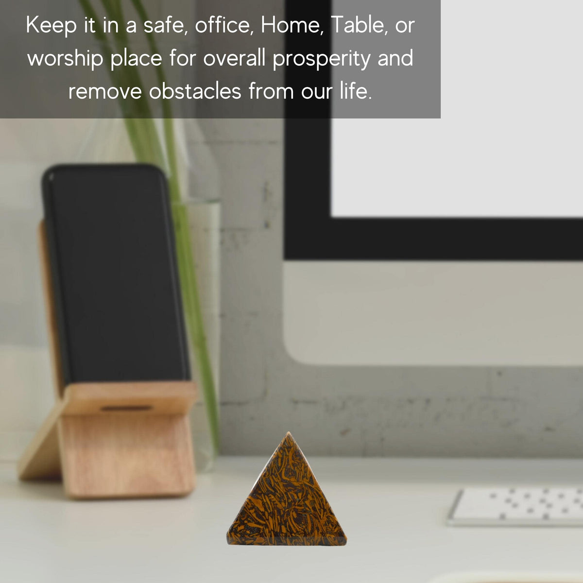Amazing Gemstone Mariyam Jasper Calligraphy Stone Pyramid Crystal Healing Stones - 1" Great Pyramid Figurine of Natural Stone Pyramid for Meditation, Reiki, Chakra Balancing and Crystal Pyramids Grid