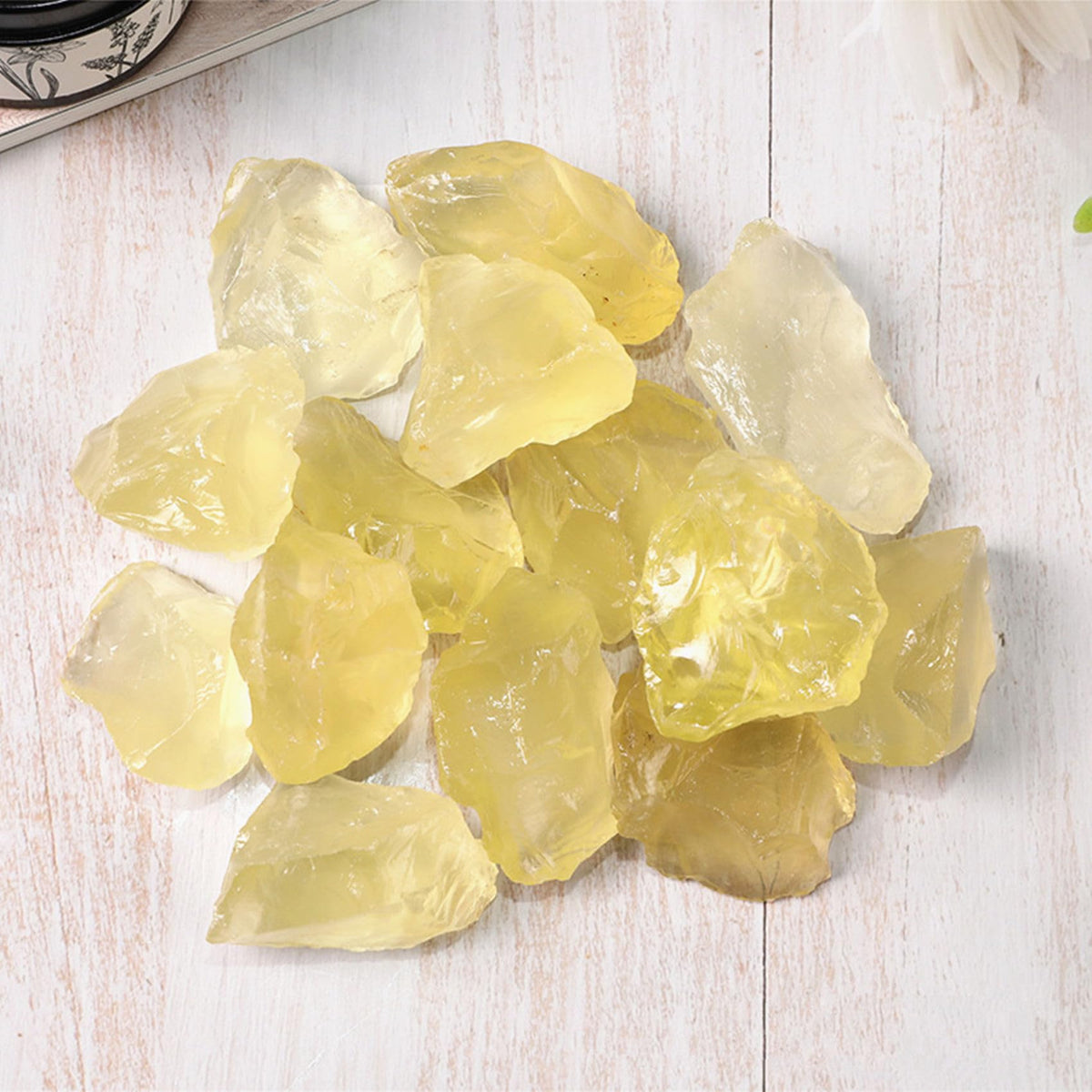 Citrine Raw Crystals Healing Crystals Natural Rough Stones 1.2-2" for Tumbling, Fountain Rocks, Yoga, Meditation, Polishin, Gift 12