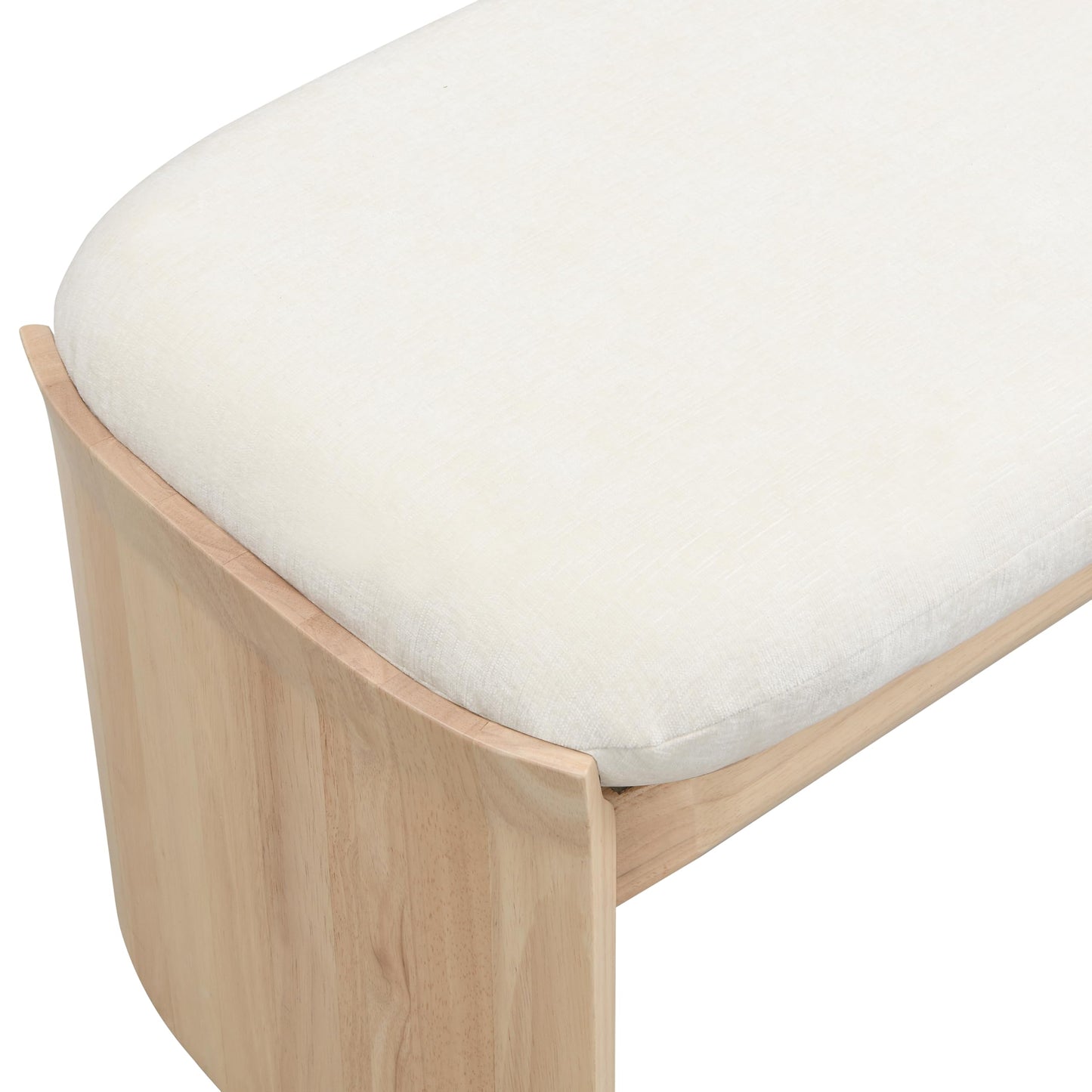 Christopher Knight Home Paxton Fabric Upholstered Ottoman Bench, Rectangular Foot Stools Ottoman, Entryway Wood Ottoman Footrest, Bedroom End of Bed Footstool,Living Room Sofa Extra Seat,Beige+Natural