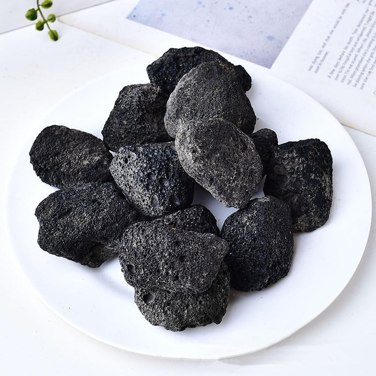 Lava Rock Raw Crystals Healing Crystals Natural Rough Stones 1.2-2" for Tumbling, Fountain Rocks, Yoga, Meditation, Polishin, Gift 25